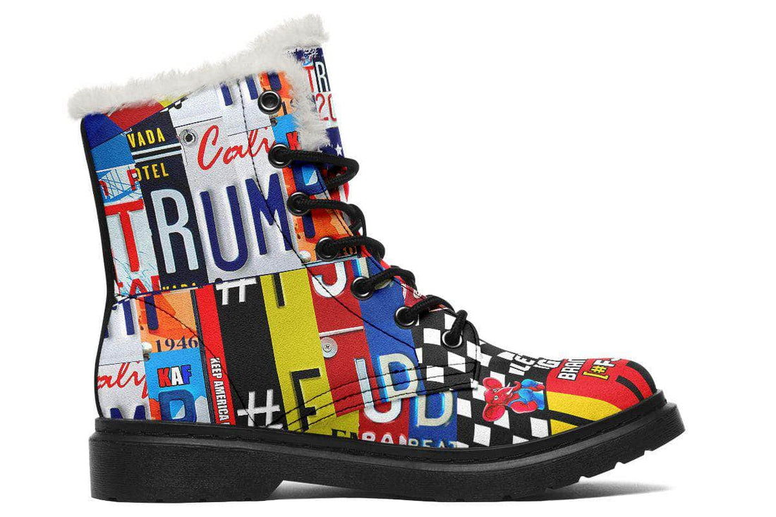 πTRUMP #FJB Let's Go Brandon - Fur-lined Boots