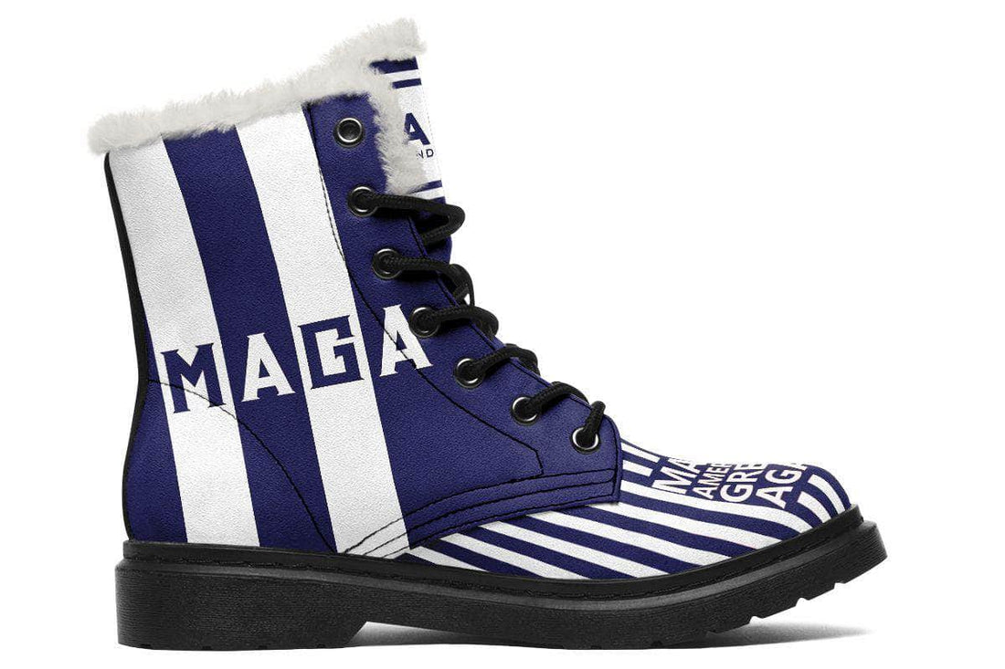 πΊπΈ TRUMP 2024 MAGA Blue - Fur-lined Boots