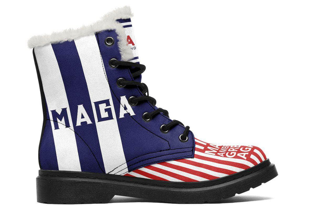 πΊπΈ TRUMP 2024 MAGA Blue Red - Fur-lined Boots