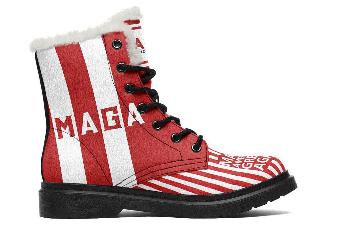 πΊπΈ TRUMP 2024 MAGA Red - Fur-lined Boots
