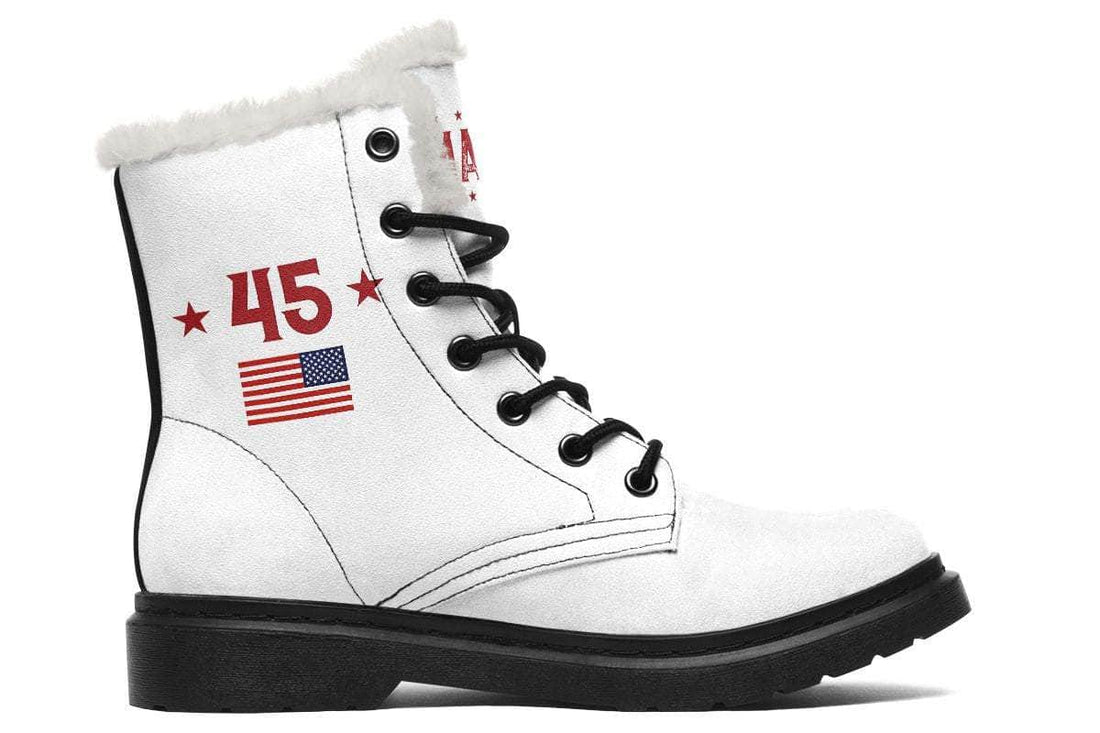White & Red 45 - Fur-lined Boots