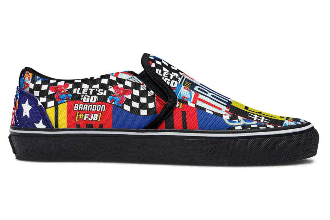πTRUMP #FJB Let's Go Brandon - Slipons