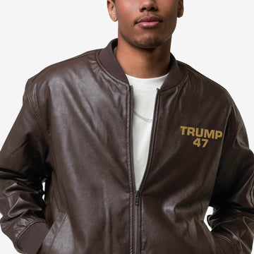 TRUMP 47 - Leather Bomber Jacket
