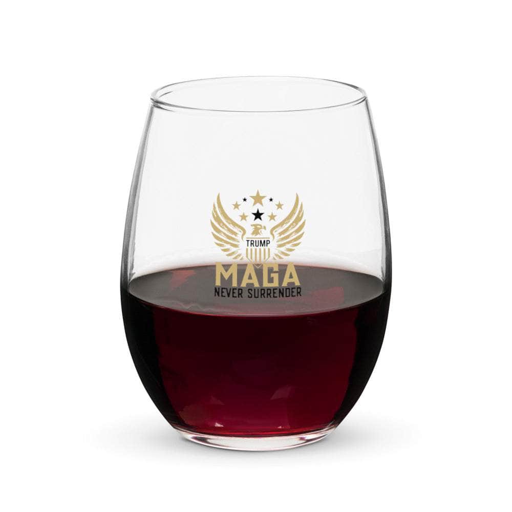 π·  NEVER SURRENDER Wine Glass