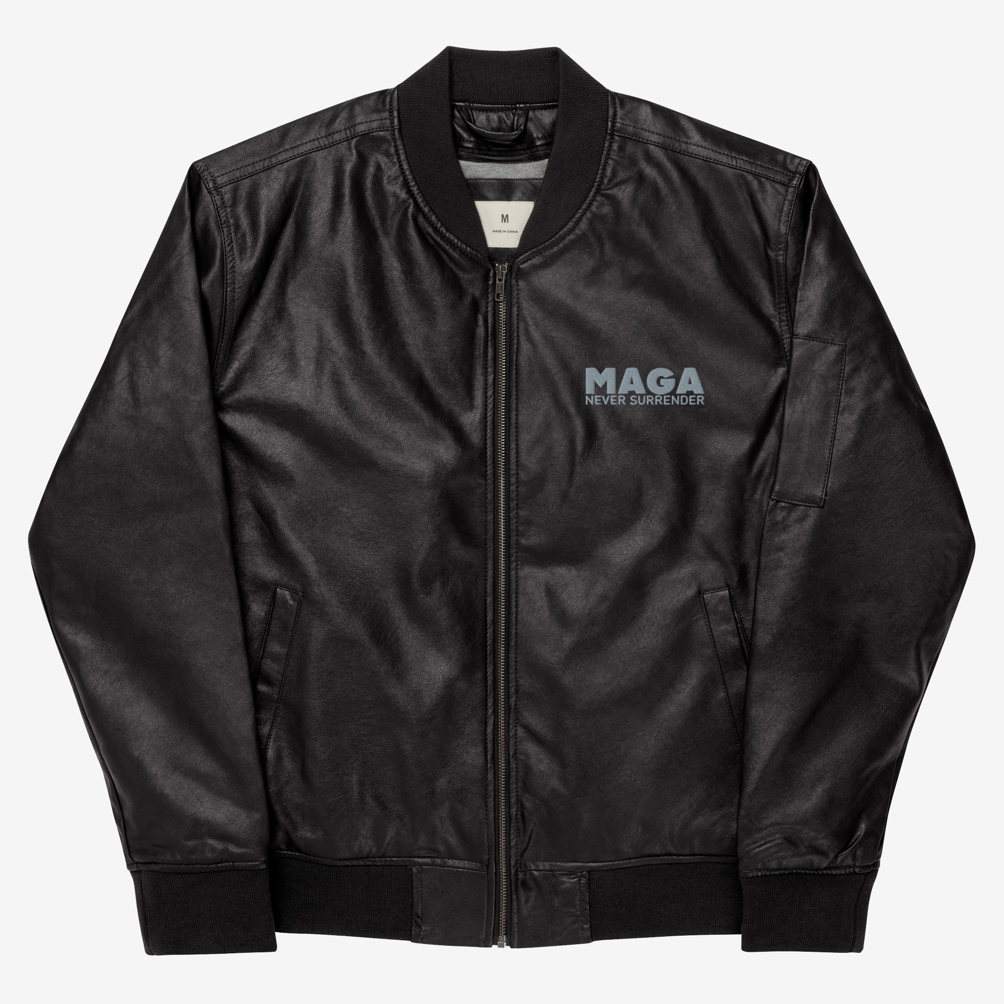 X-DARK MAGA Leather Bomber Jacket