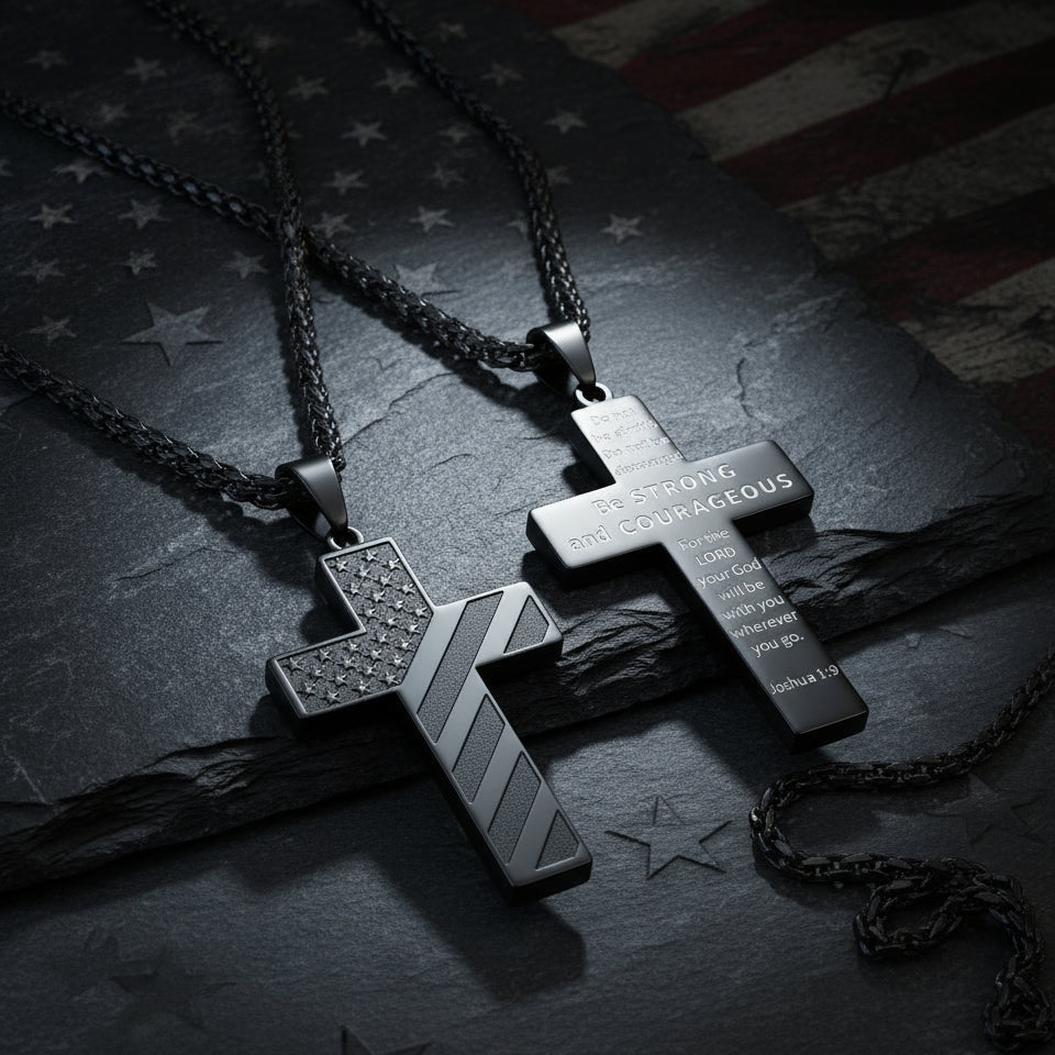 Patriotic Faith Cross Necklace